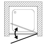 Porte de douche à 1 panneau battant , Modèle Acrux de Samo 82-86x200