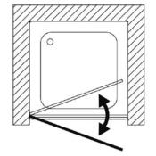 Porte de douche à 1 panneau battant , Modèle Acrux de Samo 87-91x200