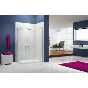 Parois de douche Porte pivotante + panneau latéral Modèle Essence de Merlyn ionic 90x90