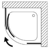 Paroi de douche 1/4 de cercle à 3 panneaux, Modèle Acrux de Samo