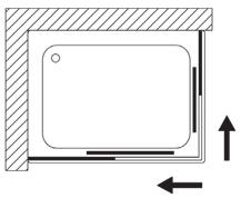 Paroi de douche à accès d'angle à 2 portes coulissantes  carré ou rectangle Modèle America  de Samo 