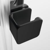 HÜPPE Xtensa pure Paroi de douche à l’italienne, avec élément coulissant avec ANTI-PLAQUE, clair, édition noire