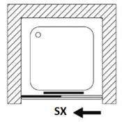 Paroi de douche à 1 porte coulissante 117-121x200  Modèle Acrux de Samo